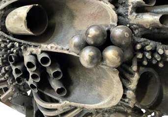 Brutalist Patinated Metal Abstract Sculpture by Frans de Boer Lichtveld, 1964